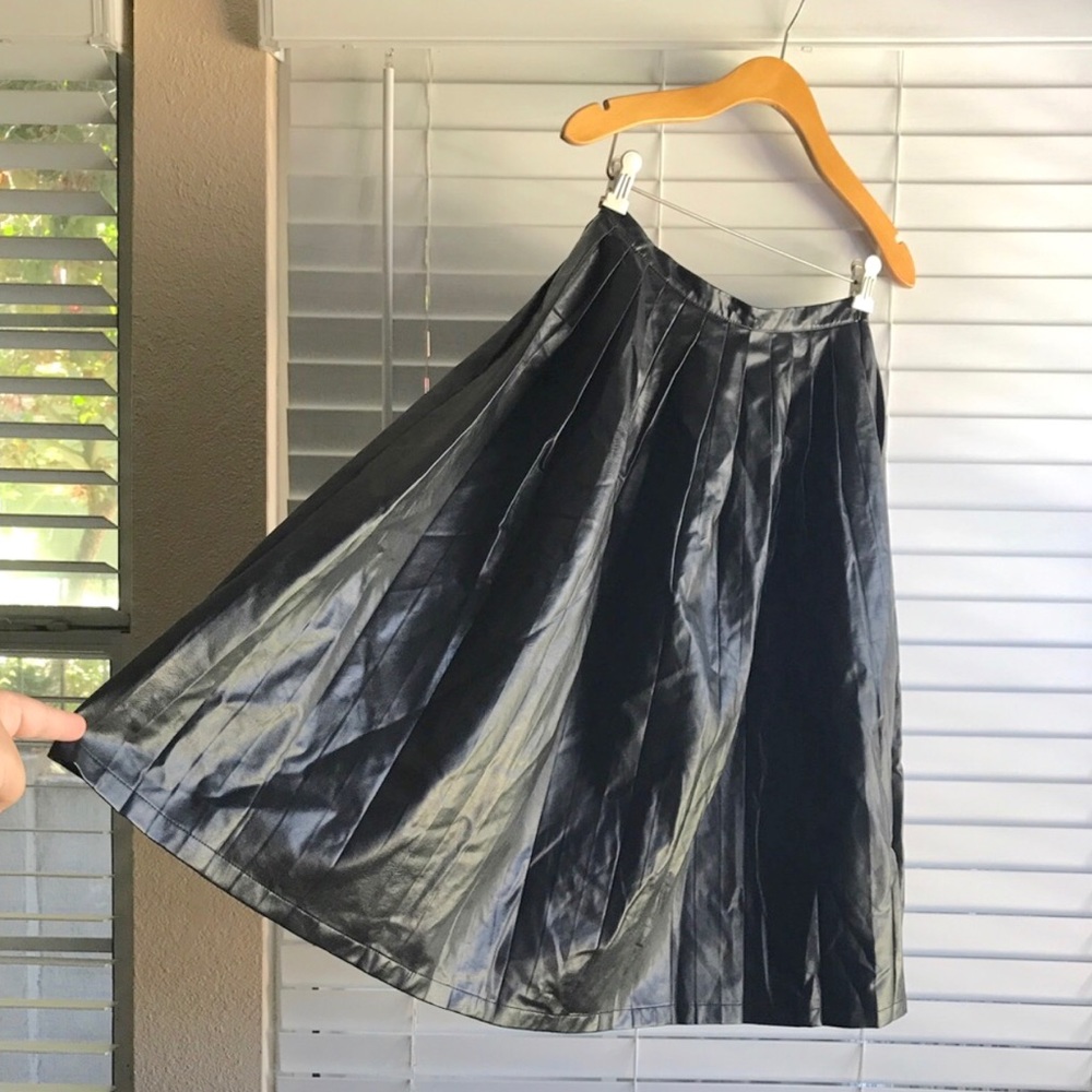 Nasty gal faux leather pleated skirt